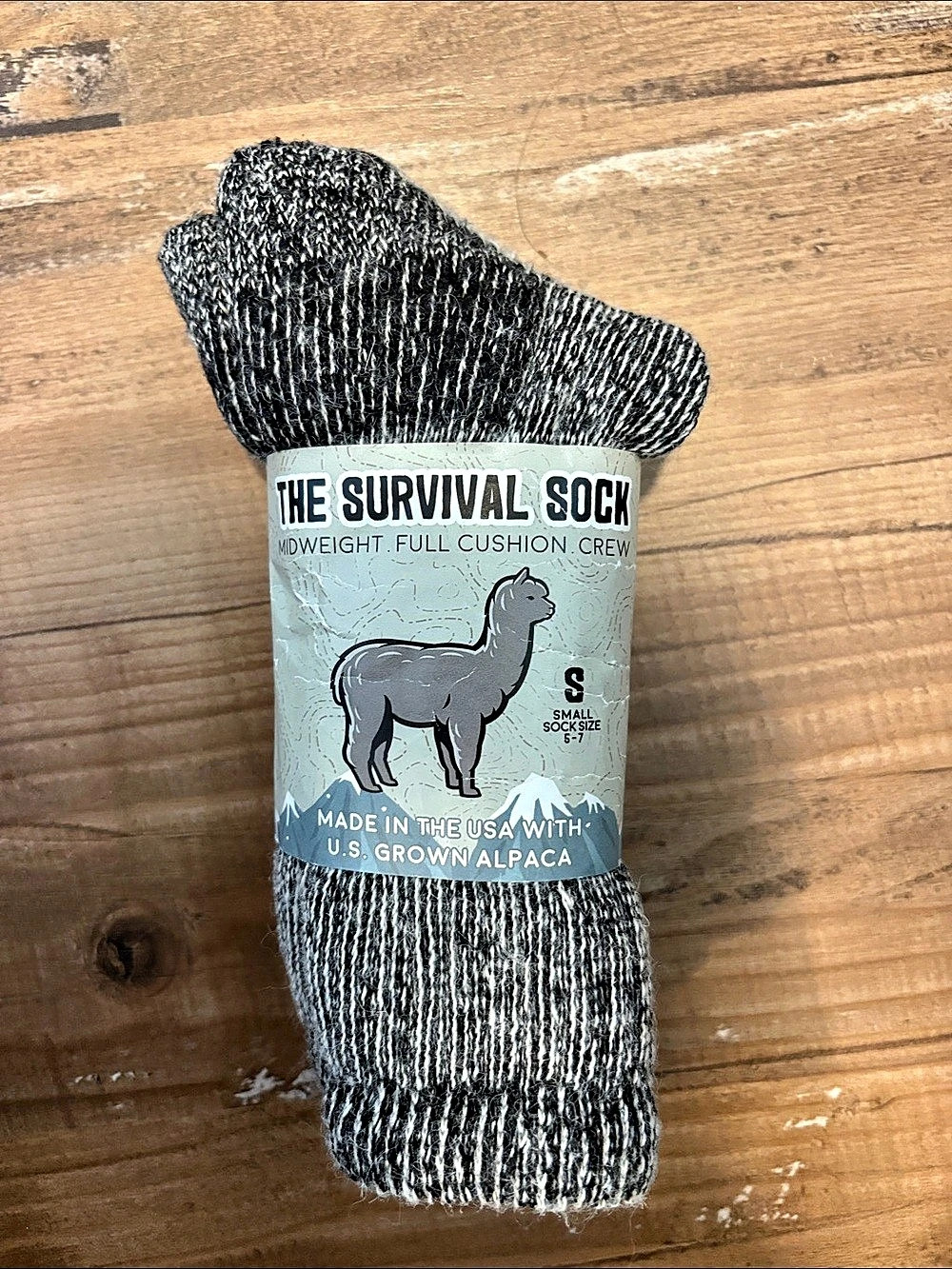 The Survival Sock Alpaca Crew Socks Small NWT
